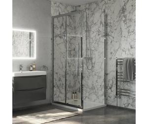 Corso Bathrooms Dalton Sliding Shower Door 1500mm 6mm Thickness Chrome
