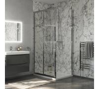Corso Bathrooms Dalton Sliding Shower Door 1600mm 6mm Thickness Chrome