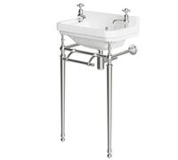 Corso Bathrooms Harrogate Basin With Washstand 515mm Wide - 2 Tap Hole