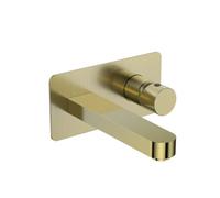 Corso Bathrooms Kaka Brushed Brass Wall Mounted Basin Or Bath Filler - Manufacturer Guarantee