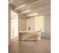 Corso Bathrooms Lyra Matte Stone Rounded Freestanding Fluted Bath 1700mm X 800mm