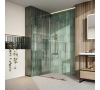 Corso Bathrooms Movement Brushed Bronze Sliding Wetroom Screen 1500mm - 8mm Glass