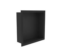 Corso Bathrooms Recessed Shower Niche In Matt Black 300mm X 300mm