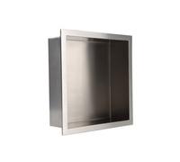 Corso Bathrooms Recessed Shower Niche In Stainless Steel 300mm X 300mm