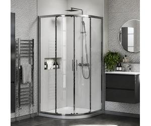 Corso Bathrooms Waltham 2 Door Quadrant 800mm X 800mm - 6mm Glass - Chrome Profile