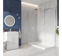 Corso Bathrooms Waltham 800mm Wet Room Panel 2M High 8mm Glass