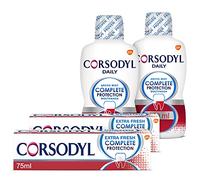 Corsodyl Complete Protection Bundle: 2X Complete Protection Extra Fresh Toothpaste 75ml & 2X Corsodyl Mild Mint Mouthwash