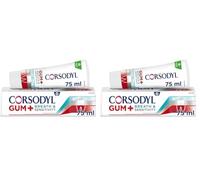 Corsodyl Gum+ Breath & Sensitivity Toothpaste, for Gum Care, Bad Breath and Sensitive Teeth, Pack of 2 x 75ml