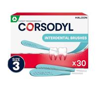 Corsodyl Interdental Brushes Blue, Size 3 0.6mm, Dental Brushes, Helps Prevent Gum Problems With Regular Use, Removes Plaque in Hard-To-Reach Areas, 30pcs