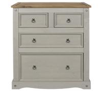 Corson Grey Mexican Pine 2+2 Drawer Chest
