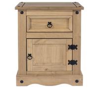 Corson Pine Mexican 1 Door 1 Drawer Bedside Cabinet