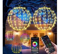 CORST 2PACK Lighted Christmas Balls Outdoor, 30CM Smart Lights Outdoor Ball Light Up Hanging Window Lights mit APP, Foldable Sphere Light with Remote,DIY Dynamic,Music Sync for Xmas