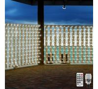 CORST 4.5X1.5M Outdoor Net Lights Christmas for Bushes Garden Tree Lights Plug in, Mesh Net Light Outside Balcony Fairy Light Green Wire,Waterproof,Connectable,Remote for Gazebo Yard(White)