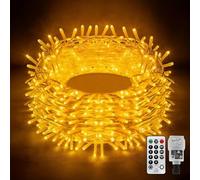 CORST 50M Warm White Fairy Lights Outdoor Indoor Plug in,300LED Garden Tree Lights Mains Powered, Balcony Fairy Light String for Room with Remote,Timer,Waterproof for Gazebo Gift Decor