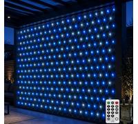 CORST Outdoor Net Lights Mesh Fairy Lights Plug in for Bushes,3M X 2M 200LED Outside Garden Tree Light 8Mode Connectable with Remote Timer for Yard Gazebo Balcony Decor(Blue+White)