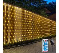 CORST Solar Net Lights Outdoor,3.6 x 1.5M Garden Fairy Lights Outside Mesh Light Solar Powered Bushes Tree Light Waterproof with 8 Modes Timer for Gazebo Decor(Warm White)