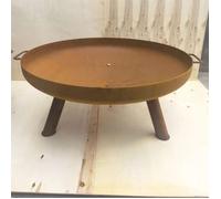 Corten Steel Fire Bowl With Round Legs 82cm Round Primrose Red One Size