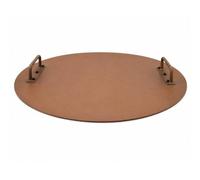 Corten Steel Fire Pit Lid for 35.5" Fire Bowls, Heavy Duty Round Fire Bowl Cover with Side Handles, Weathering Steel Fire Pit Cover Protects Against Rain, Leaves & Debris for Patio Backyard Garden