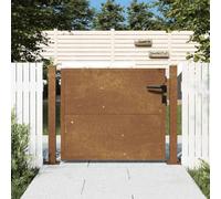 Corten Steel Garden Gate 100x75 cm, Weathering Metal Entrance with Lockable System, Durable Rust-Resistant Design for Outdoor Patio and Yard Fence