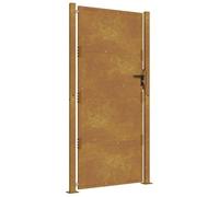Corten Steel Garden Gate, 110 x 205 cm, Rust-Coloured, Lockable Garden Door with Posts, Weatherproof Garden Gate for Outdoors, Sturdy Garden Fence Entrance, Easy Assembly, Durable