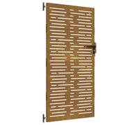 Corten Steel Garden Gate, 85 x 200 cm, Square Design, Weatherproof Metal Garden Door, Adjustable Width 90-92 cm, Rusty Colour, Lockable, Ideal for Garden Fence for Outdoor Use