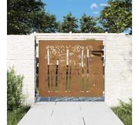 (85 x 100 cm) vidaXL Garden Gate Fence Gate Fence Panel 85x200 cm Corten Steel Bamboo Design