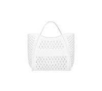 Cortexura Beach bag, large-capacity hollow hand basket, lightweight and portable, strong load-bearing capacity, pet bag(White)