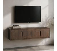 Cortez Floating TV Unit - 4 Door - 140cm - Medium - Wall Mounted - Malta - Mango Wood
