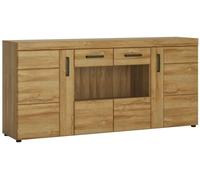 Cortina Oak Effect Glazed 4 Door Extra Large Sideboard