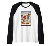 Cortina Vintage Evening Style Wool Effect Raglan Baseball Tee
