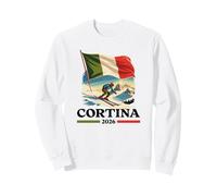 Cortina Vintage Ski Italy Alps Winter Sports Design Sweatshirt