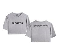 Cortis Merch Color Outside The Lines Tops Midriff-Baring Tee Women Girl Pop Short Sleeve T-Shirt (Grey,M)