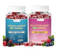 Cortisol & Myo-Inositol Supplement Bundle, Soothe & Smooth Bundle, 13-in-1 Cortisol Balance, Magnesium, Ashwagandha, L-Theanine, D-Chiro Inositol, Folate, Chasteberry, Mixed Berry Flavor (150 Gummies)