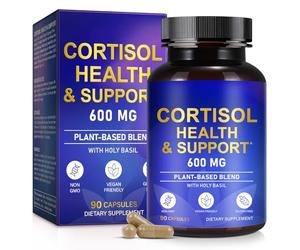 Cortisol Reducing Supplement for Stress Balance, 90 Count Cortisol Support Supplement with Ashwagandha, Rhodiola, L-Theanine & B Vitamins Antioxidant & Metabolic Support - Daily Stress & Focus Support