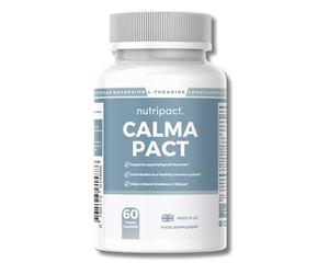 Cortisol Reducing Supplement for Stress, Calm & Sleep Support - Ashwagandha KSM-66, Magnesium Glycinate, L Theanine, Lemon Balm, L Tryptophan, Rhodiola, Zinc, D3 & B6 - 60 Capsules - Calma Pact