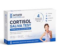 Cortisol Stress Test 4 X Day - Comes with Results Interpretation and Live Support by Phone 7 Days A W ast Results - at Home Saliva Collection Kit. Results in 2-5 Days.