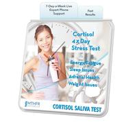 Cortisol Stress Test 4 X Day - Comes with Results Interpretation and Live Support by Phone 7 Days A Week - Fast Results - at Home Saliva Collection Kit. Results in 2-5 Days.
