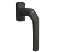 Cortizo Cranked Window Handle - Offset Espag Lever for Sliding Windows & Patio Doors - 7mm Square Spindle - Compact 110mm Backplate - Locking Replacement Part (Black, Right Hand)