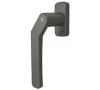 Cortizo Cranked Window Handle - Offset Espag Lever for Sliding Windows & Patio Doors - 7mm Square Spindle - Compact 110mm Backplate - Locking Replacement Part (Anthracite Grey RAL7016, Left Hand)