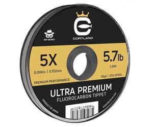 CORTLAND Ultra Premium Fluorocarbon Durable Flexible Abrasion-Resistant Trout Tippet with Plasma Finish for Freshwater | Nymphing/Dry Fly Fishing/Streamer Fishing, 30 YDS, 2X - 10.9 LB