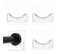 CORTNEY 4 Pcs Adhesive Shower Curtain Rod Holder, Wall Mounted Shower Curtain Rail Holder, Self Adhesive Rod Mount Retainer for Wall Stick No Drilling(Rod Not Included)