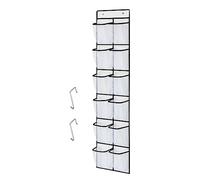 CORTNEY Over the Door Hanging Shoe Storage Holder Organizer, 12 Large Mesh Pockets, 2 Hooks for Shoe & Gadget Storage