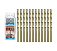 CORTOOL 13/64 inch Cobalt Drill Bits (12Pcs), M35 HSS Metal Jobber Length Twist Drill Bit Set for Hard Metal, Stainless Steel, Iron, Copper, Aluminium, Brass, Plastic & Wood
