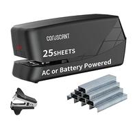 Coruscant Electric Stapler, Heavy Duty Automatic Stapler, 25 Sheet, Including 2000 Staples 1 Staple Remover, Desktop Stapler AC or Battery Powered for Professional Home Office Use(Black)