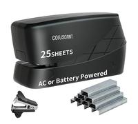 Coruscant Electric Stapler, Heavy Duty Desktop Stapler, Includes 2000 Staples and 1 Staple Remover, No-Jam Automatic Stapler AC or Battery Powered, 25 Sheet, Professional for Office Home School Use