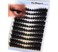 CORUSCATE Lash Clusters with Spikes Pre Mapped Cluster Lashes Mega Volume Individual Eyelashes D Curl Cluster Lashes Individual 10-20mm Cat Eye Dramatic Look Volume Thick