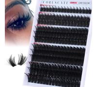 CORUSCATE Spiky Cluster Lashes 120D Individual Eyelashes Strip Lash Volume Clusters Individual Lashes Mega Style 14-22mm Long Spikes Eyelash Clusters Salon Look Lash Extension Dramatic