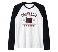 Corvallis Oregon Est 1857 Oregon Travel Vintage Raglan Baseball Tee