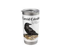 Corvid Calculus Raven Crow Shiny Things Infinity Math Pun Stainless Steel Insulated Tumbler