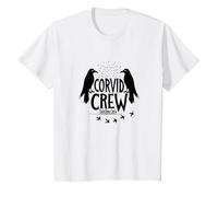 Corvid Crew Over Dude Crew Raven Lovers Squad T-Shirt, Kids, White, 2 Years
